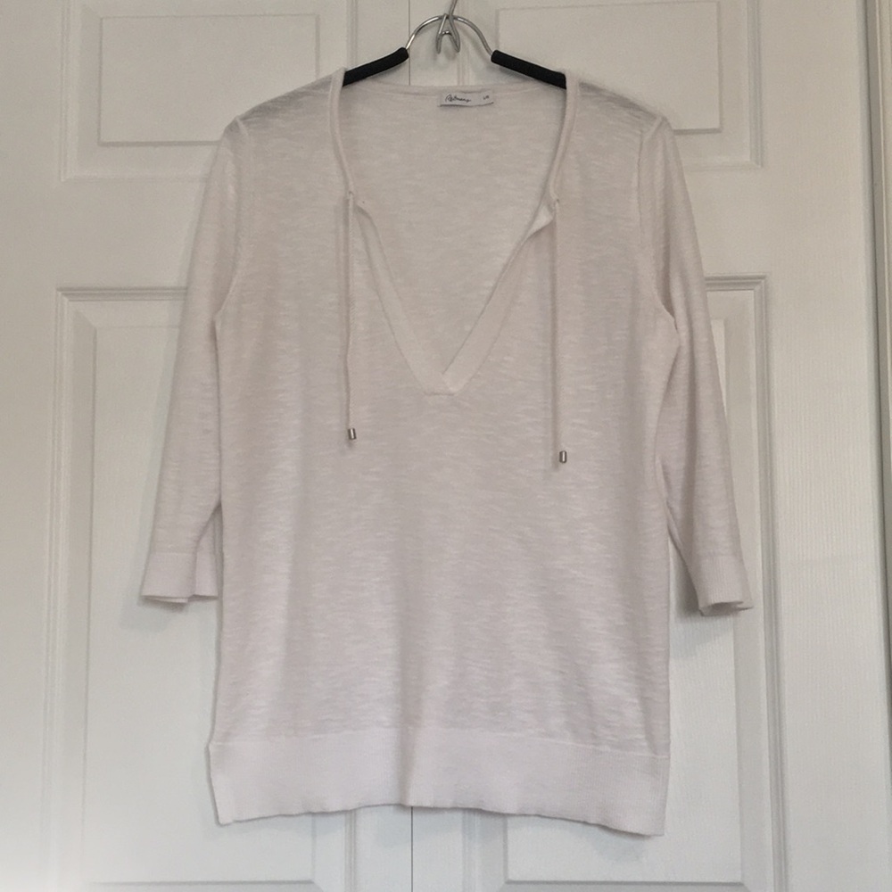 Reitmans White Relaxed Tie Front Blouse